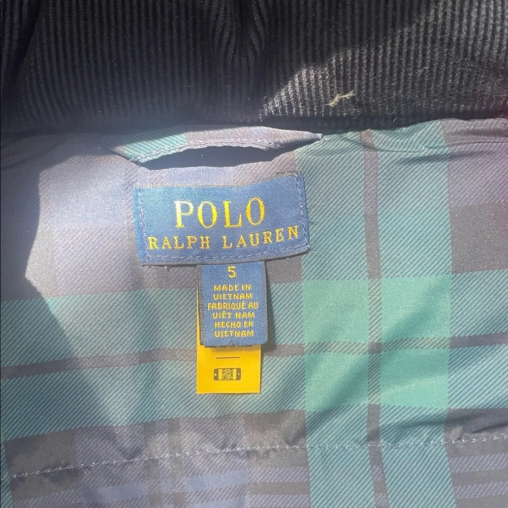 Ralph Lauren Navy Puffer Jacket with Red Logo